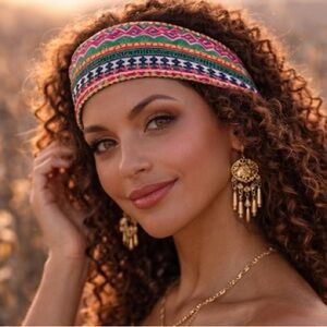 NWOT Pack of 2 Colorful Patterned Headbands